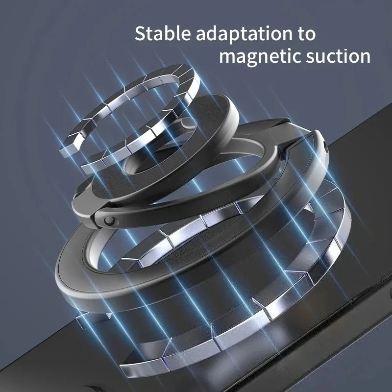 New Double Sided Magnetic Phone Ring Holder Strong Magnet Folding Holder Desktop Bracket for IPhone 16 15 14 Pro Phone Grip