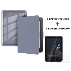 Kobo Clara BW Case with Screen Protector - Auto Sleep Leather Magnetic Cover & Transparent Acrylic for Kobo Clara BW (Muted Lavender)