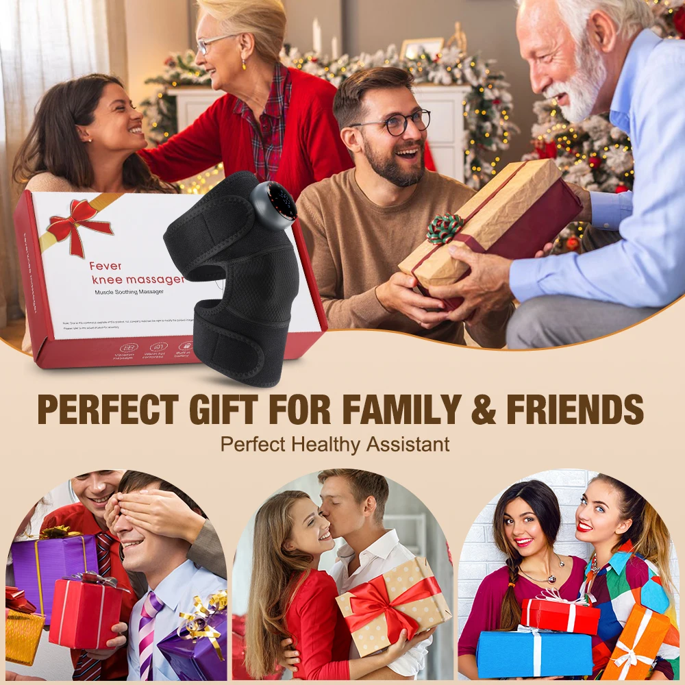 3 in 1 Cordless Heating Knee Shoulder Pad Massager Electric Knee Vibration Massage Belt Hot Compress Leg Joint Muscle Relax