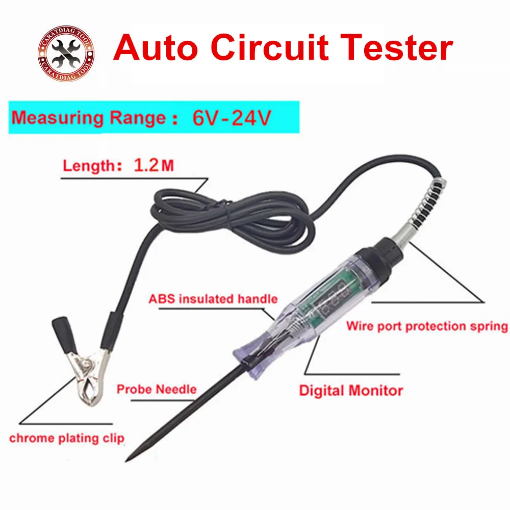 Car Circuit Tester Truck Voltage Tester DC 6V 12V 24V Auto Diagnostic Probe Test Pen