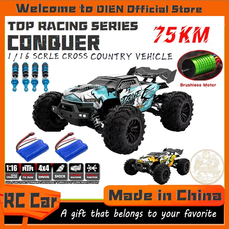 

RC Cars 2.4G 390 Moter High Speed Racing with LED 4WD Drift Remote Control Off-Road 4x4 Truck Toys for Adults and Kids 124017