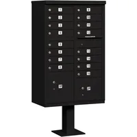 3316BLK-U 16 A Size Doors, Type III Cluster Box Unit, Black, for use with The USPS Lock 1