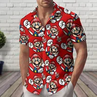 Super Mario Camicia Hawaiana con Stampa Integrale di Toad, Bowser, Luigi, Yoshi 3
