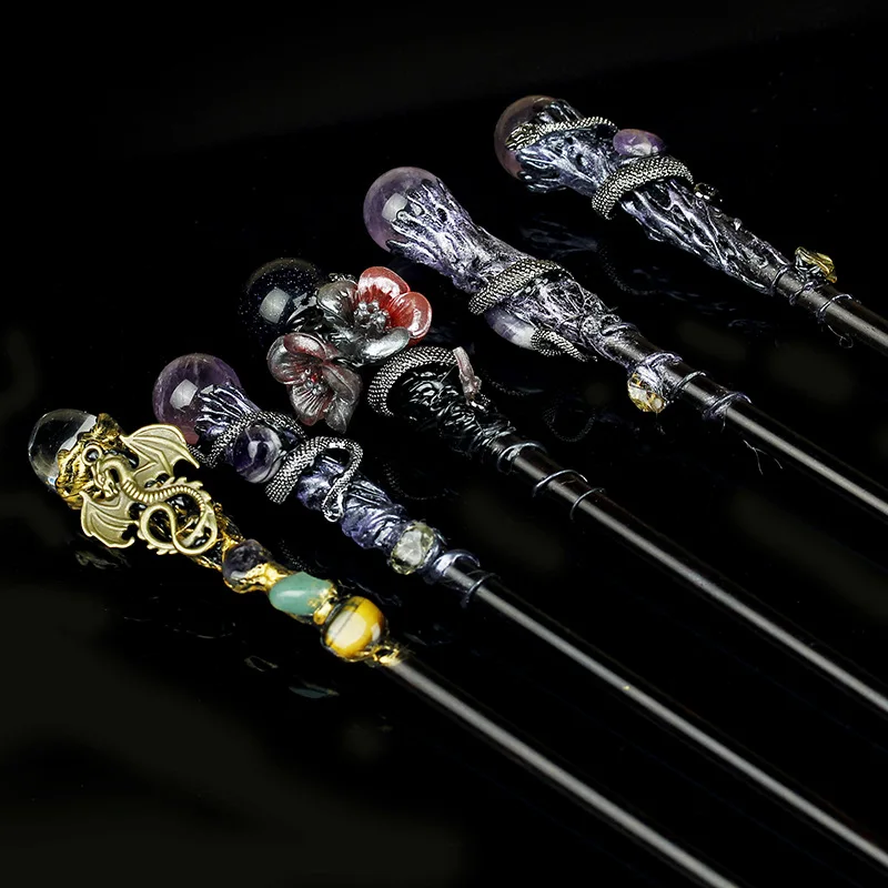 Princess Fairy Magic Wands Bacchetta Magica Di Cristallo Naturale Amethys Blue Sandstone Stregoneria Wizard Home Decor Handmade Wprurighy Decor