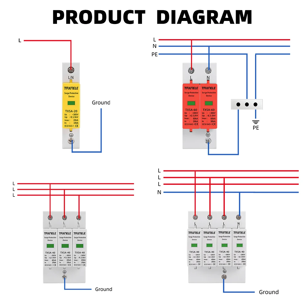 Enhanced House Lightning Surge Protector | Multi-Phase, High-Capacity Low-Voltage Arrester Device