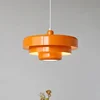 Creative Retro Orange Pendant Lamp Dining Room Restaurant Home Decor LED Ceiling Chandelier Lighting for Cafe Bar Hanging Lights 2