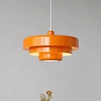 Creative Retro Orange Pendant Lamp Dining Room Restaurant Home Decor LED Ceiling Chandelier Lighting for Cafe Bar Hanging Lights 2