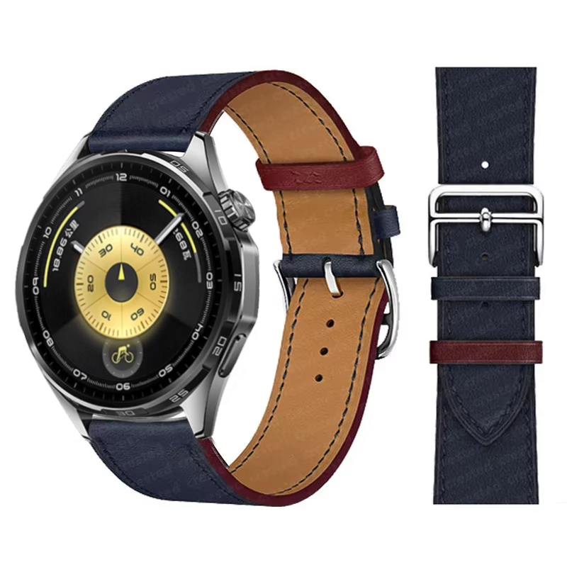 Elegant Leather Wristband Replacement for Smartwatches - 20mm/22mm Strap Bracelet
