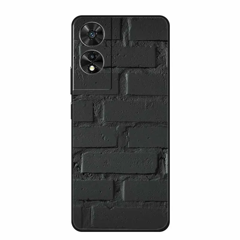 Black Geometric Silicone TPU Phone Case - Soft Back Cover Shield