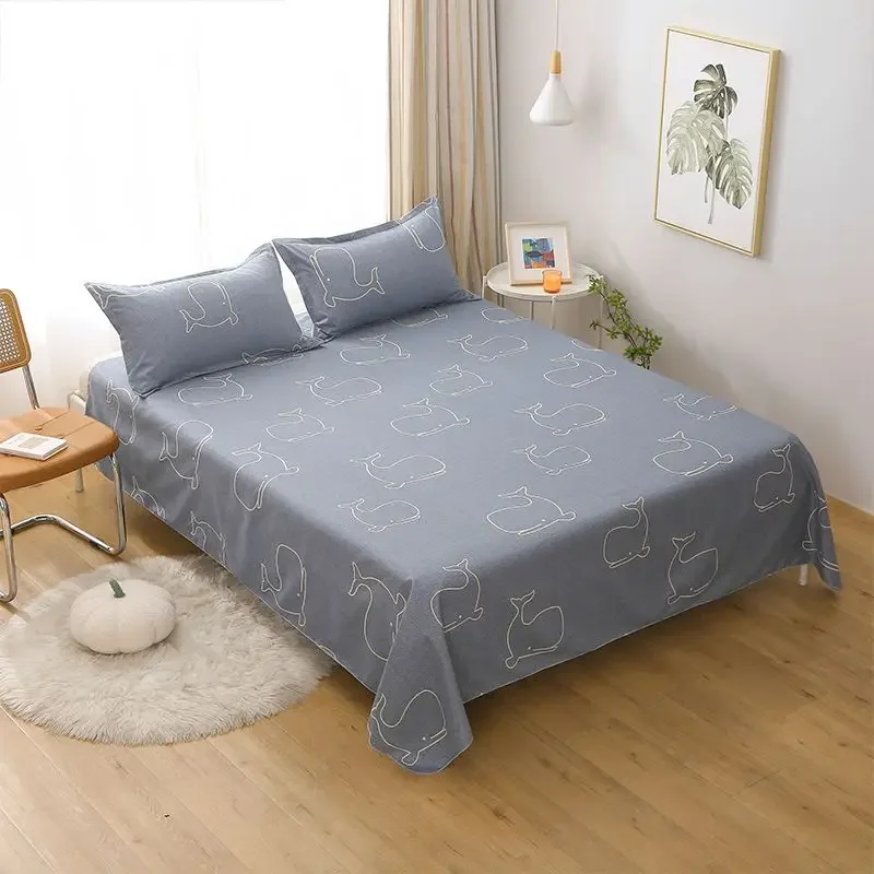 thumbnail image 1 of 1 sábana de algodón y poliéster, funda de cama suave para el hogar, funda de cama de moda para el hogar, sábana plana plegable (sin fundas de almohada), 1 of 5
