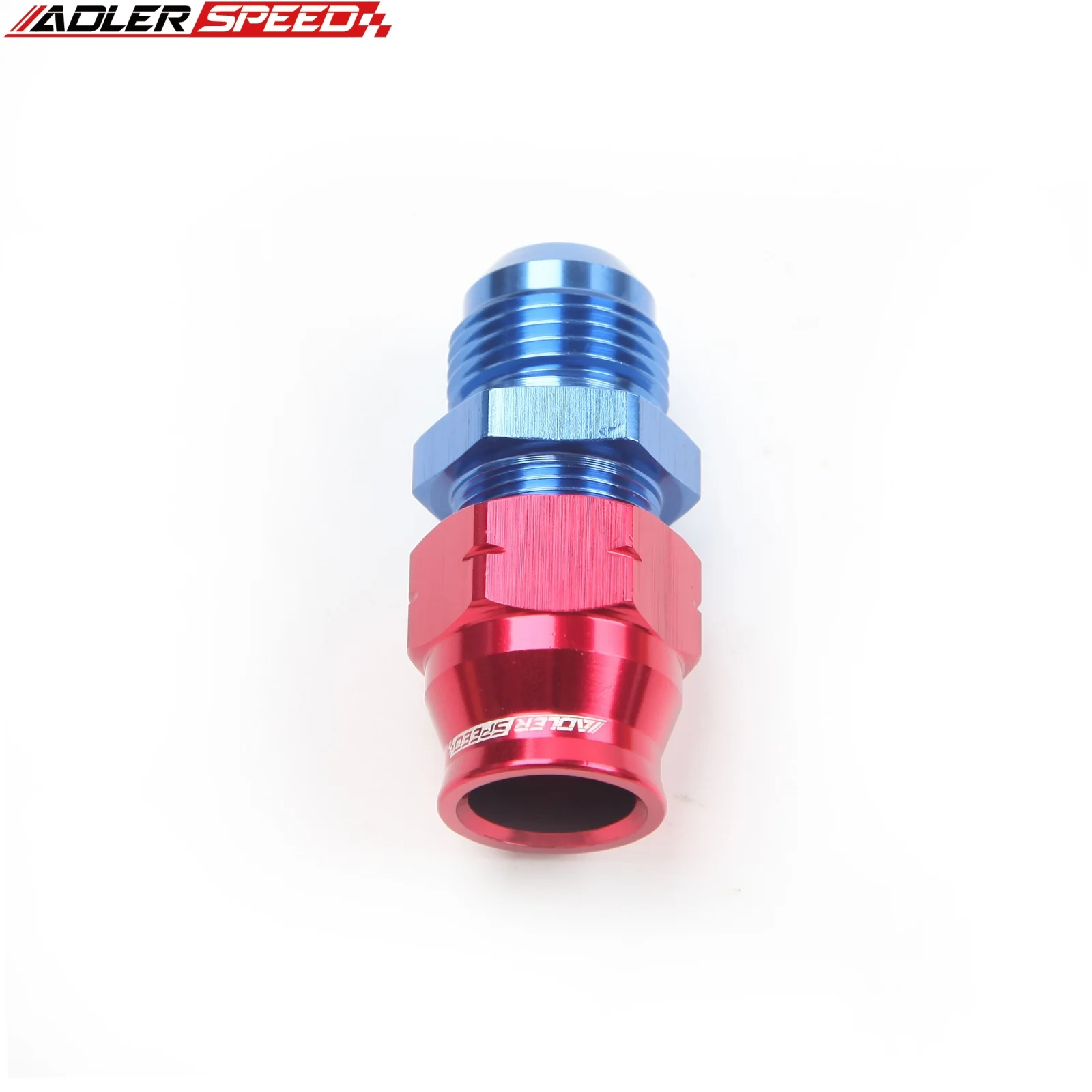 ADLERSPEED 2PCS 6AN AN-6 남성용 3/8인치 하드 튜브 스트레이트 피팅 알루미늄 레드-블루/블루/블랙