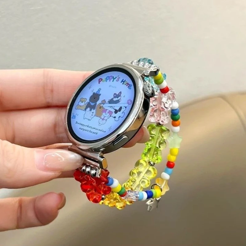 작은 곰 젤리 구슬은 Huawei GT5/GT5 Pro/GT4/GT2/3/4 22mm/20mm/18mm 시계 스트랩에 적합합니다.