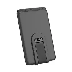Silicone Phone Card Holder Wallet - Universal Adhesive Back Pocket (Black)