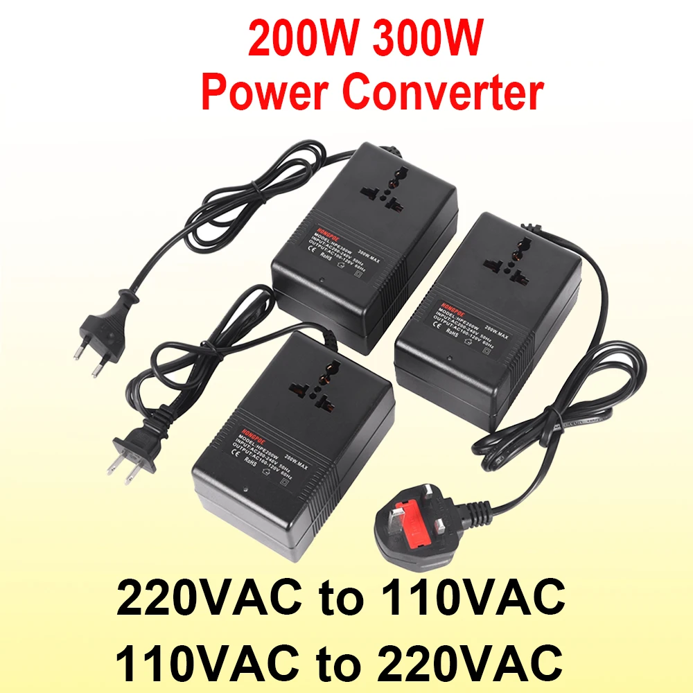 200W 300W Voltage Converter 220V To 110V or 110V to 220V Transformer Step Down Transformer voltage converter power transformer Travel Adapter