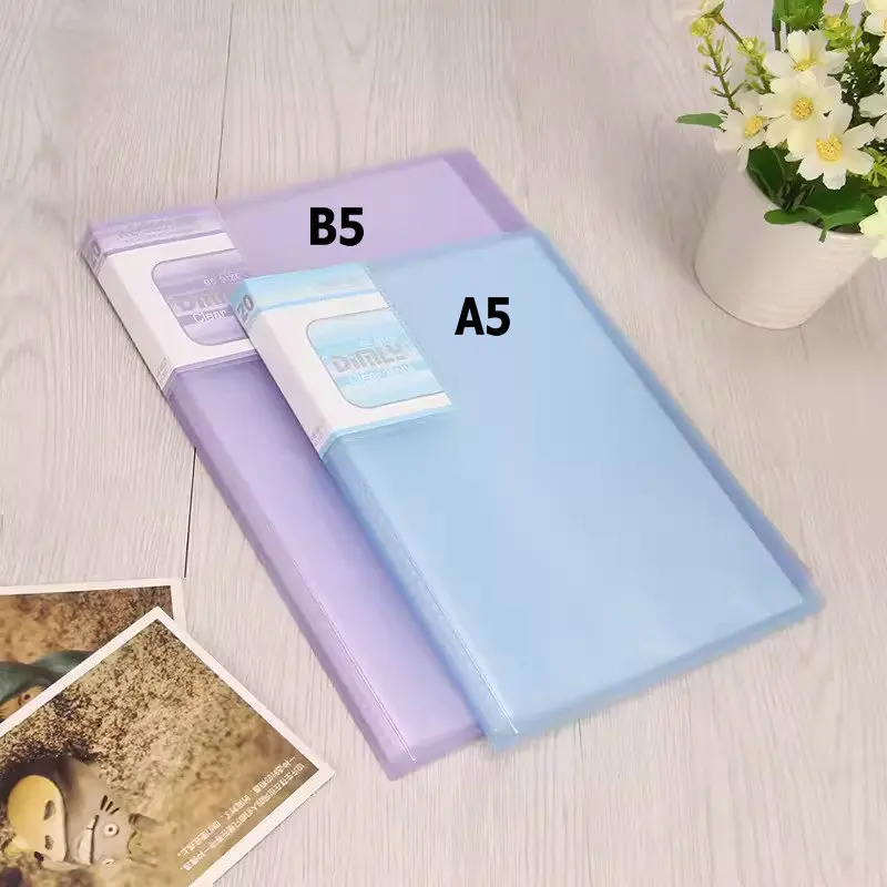 Cartella organizer per documenti da ufficio Cartella per esposizione A5 Borsa in PVC trasparente Porta documenti Cartella in carta B5 per documenti - immagine 2
