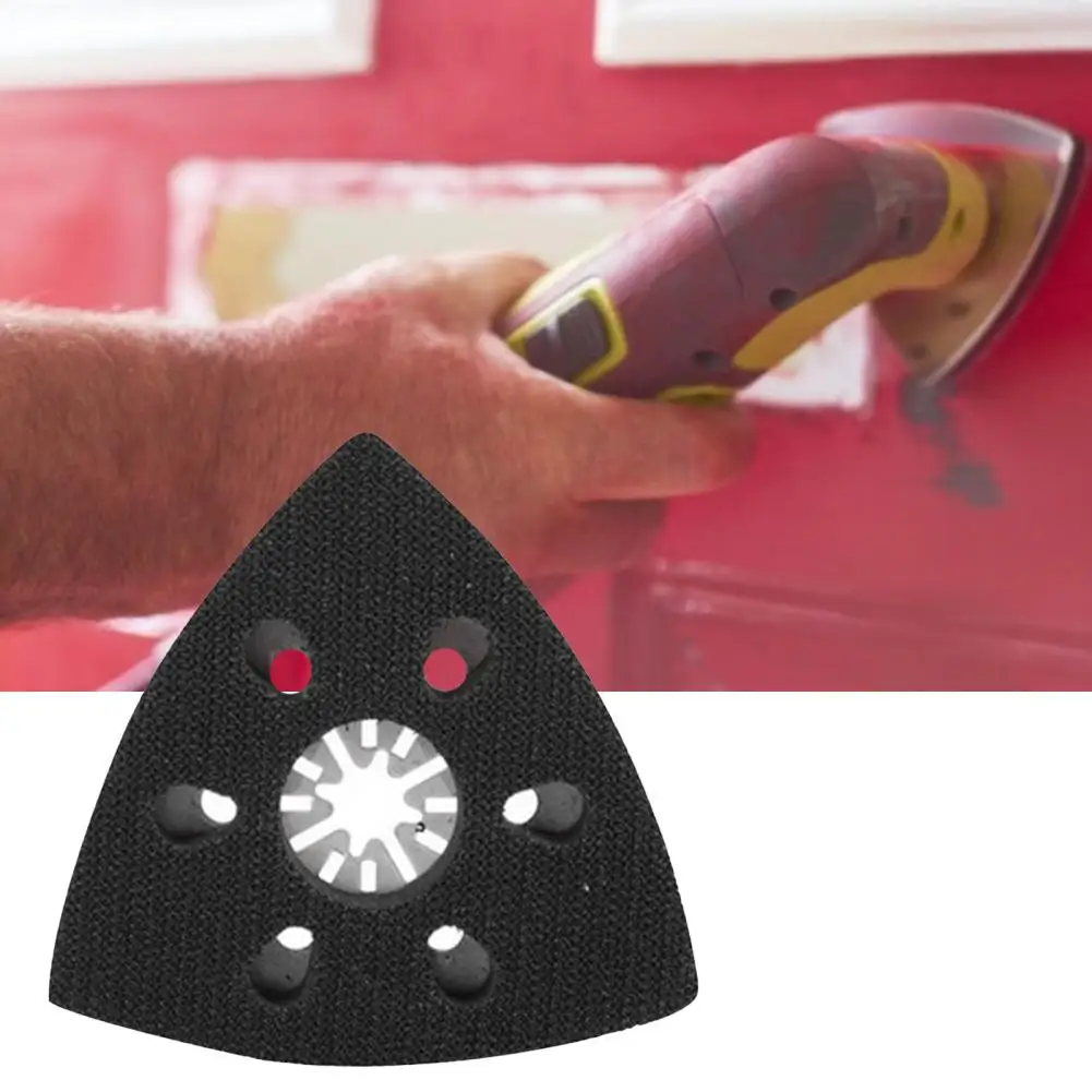 Woodworking Sanding Pad 90mm Sand Pad 6 Holes Sanding Pad Quick Release Universal Triangular Sand Saw Blade for Woodworking Multitool Sanding