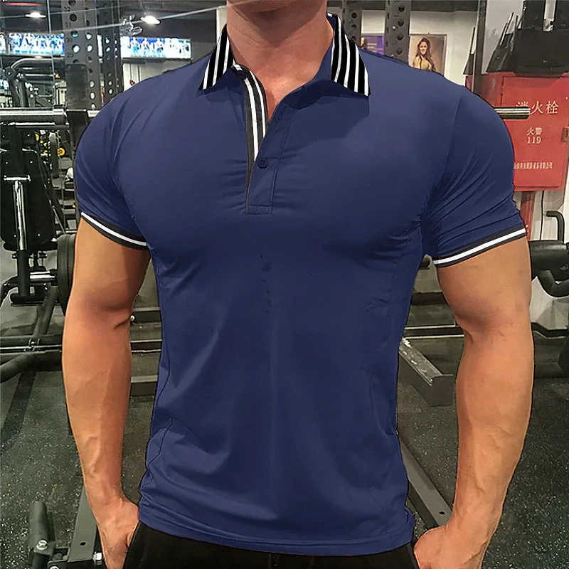 

Summer men's casual Polo shirt Men's high quality short-sleeved polo shirt Daily men's casual clothing oversized lapel top Fashi