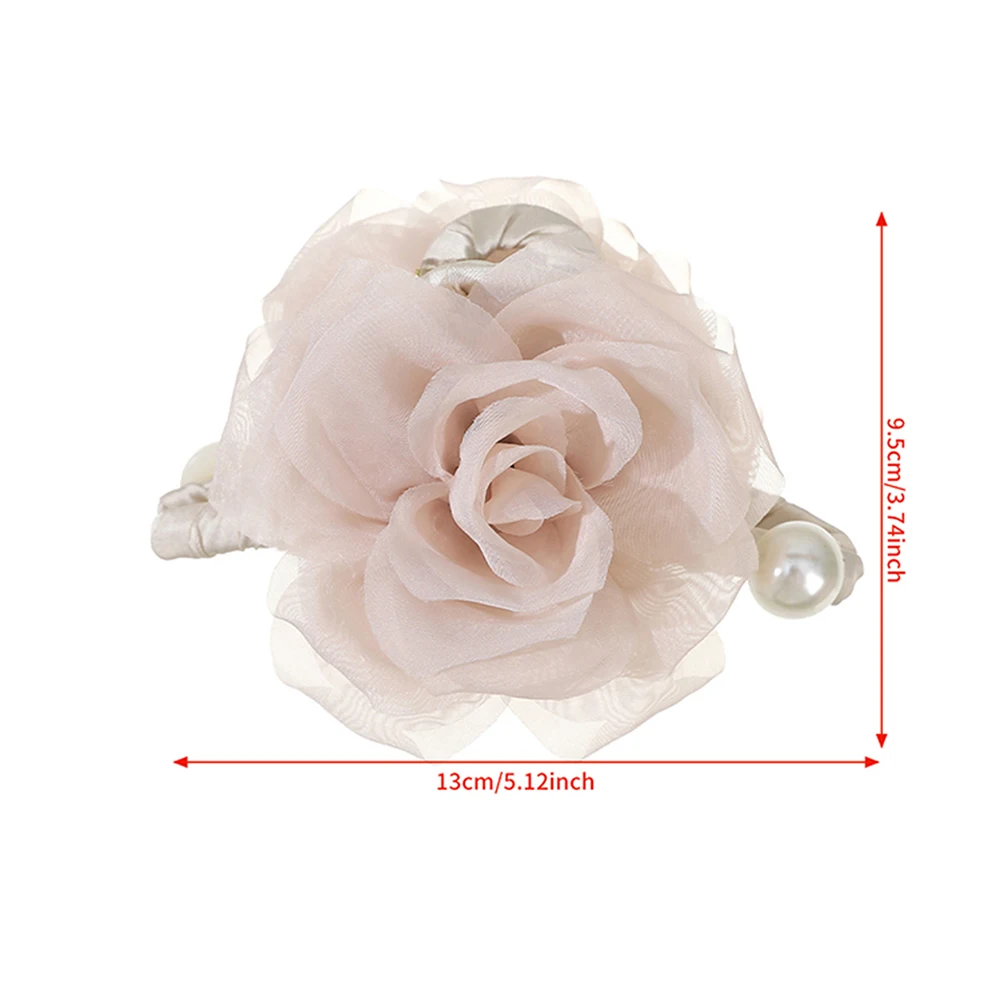 شبكة زهرة مشبك شعر السيدات أنيقة ذيل حصان الشعر ال...