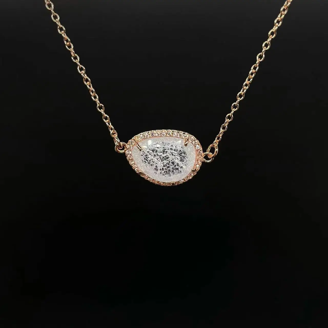 Necklace Gold Plated Natural 8pcs Natural Crystal Diamond Necklace For Women Fashion Jewelry Birthday Gift High Quality