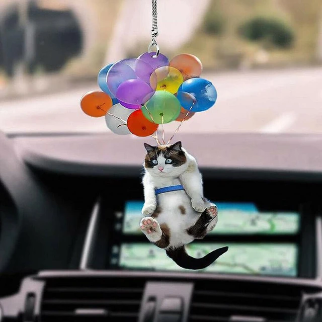 Cute Dog Car Hanging Ornament with Colorful Balloon Hanging