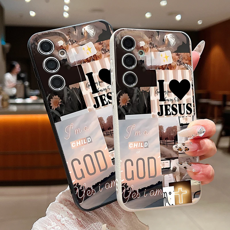 Jesus Collage Pattern Soft Phone Case