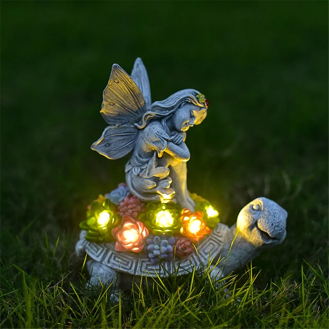 Solar Garden Statue Turtle and Angel Garden Sculptures Statues Outdoor  Statues Patio Yard Lawn Decorations for Women Mom Grandma - AliExpress