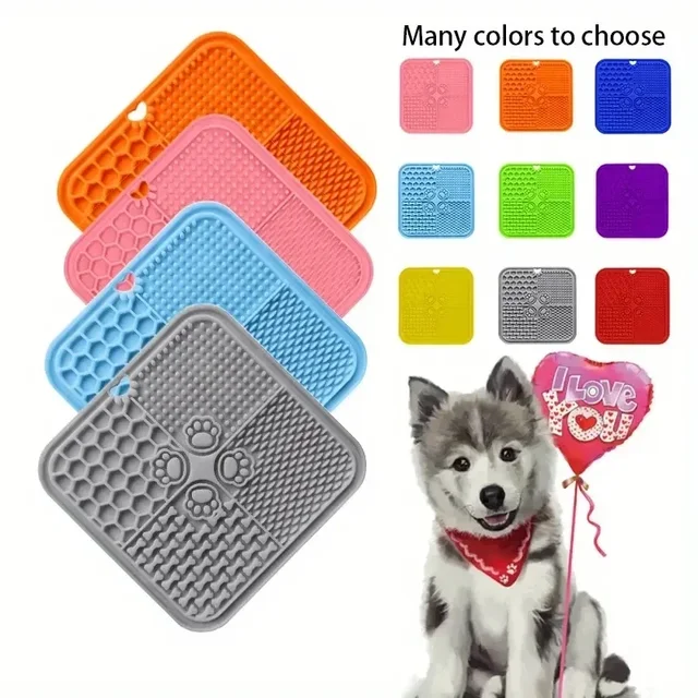 11 Colors Pet Slow Feeding Mat With Spatula Silicone Suction Cup Dog Cat Licking Mat Increase Eating Fun Slow Feeding 2