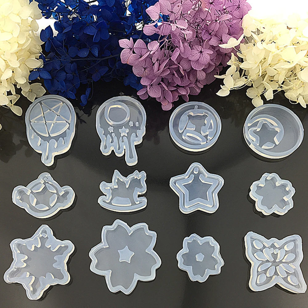 Transparent Flower Horse Snowflake Elf Star Butterfly Silicone Special Mould For Resin DIY Jewelry Making Mold Epoxy Resin Molds 2pcs 6 cavity christmas snowflake silicone cake soap mold diy handmade pudding chocolate mold kitchen baking tools