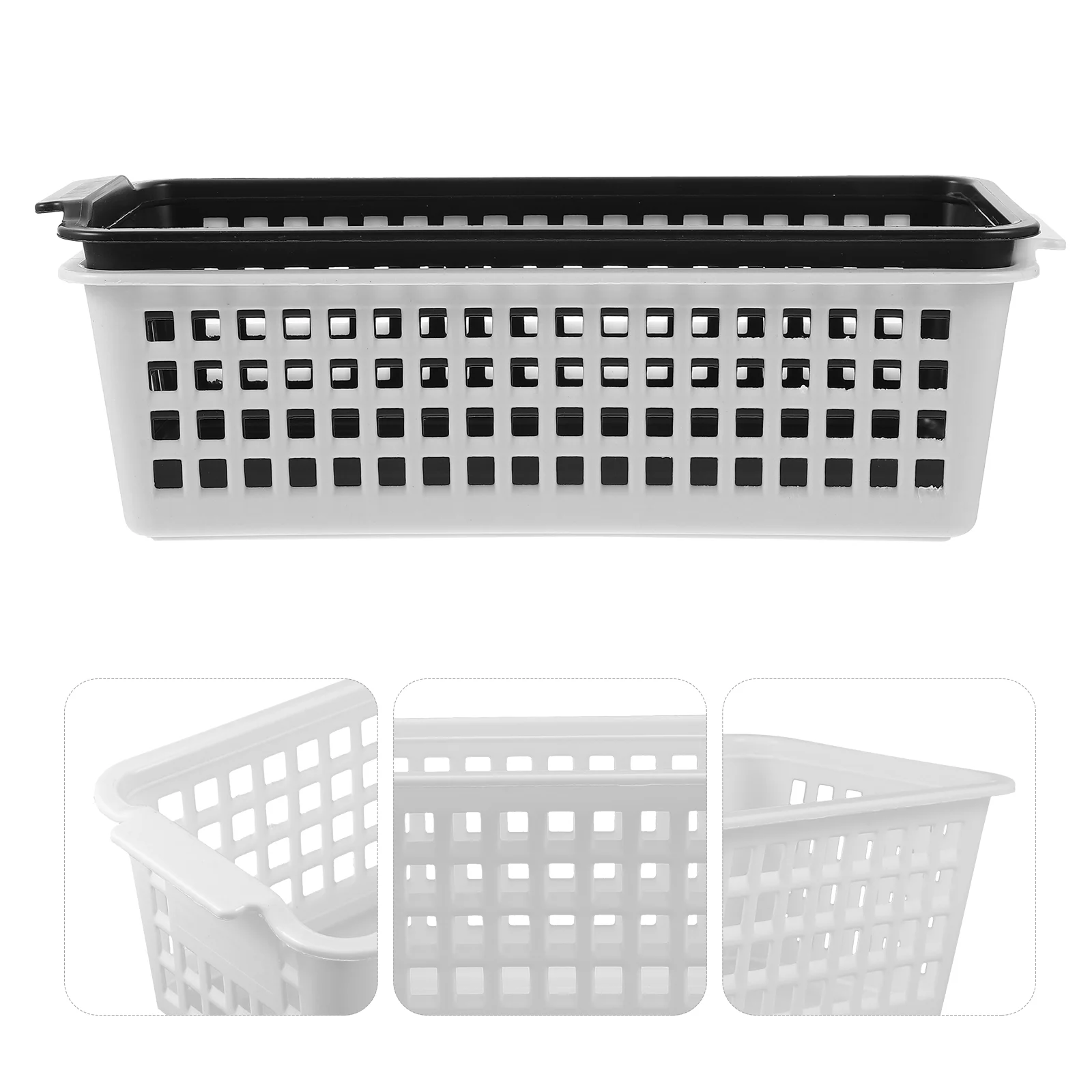 

Narrow Storage Basket Desktop Small Baskets Hollow For Shelves Container Plastic Containers Home Bins