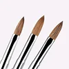 ANGNYA Pure Kolinsky Hair Acrylic Nail Art Brush Rhinestones Metal Handle Nail Art Builder Brush Carving Pen Pro Nail Salon Tool 3