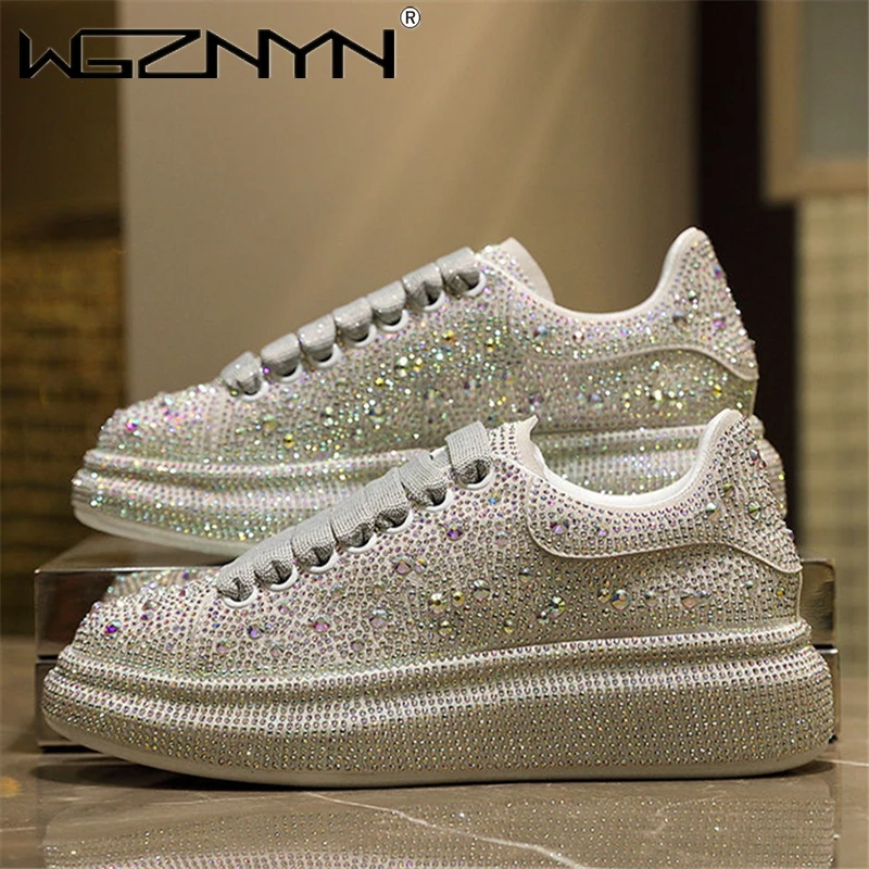 Women Glitter Slip on Sneakers Shiny Blink Blink Walking Shoes 