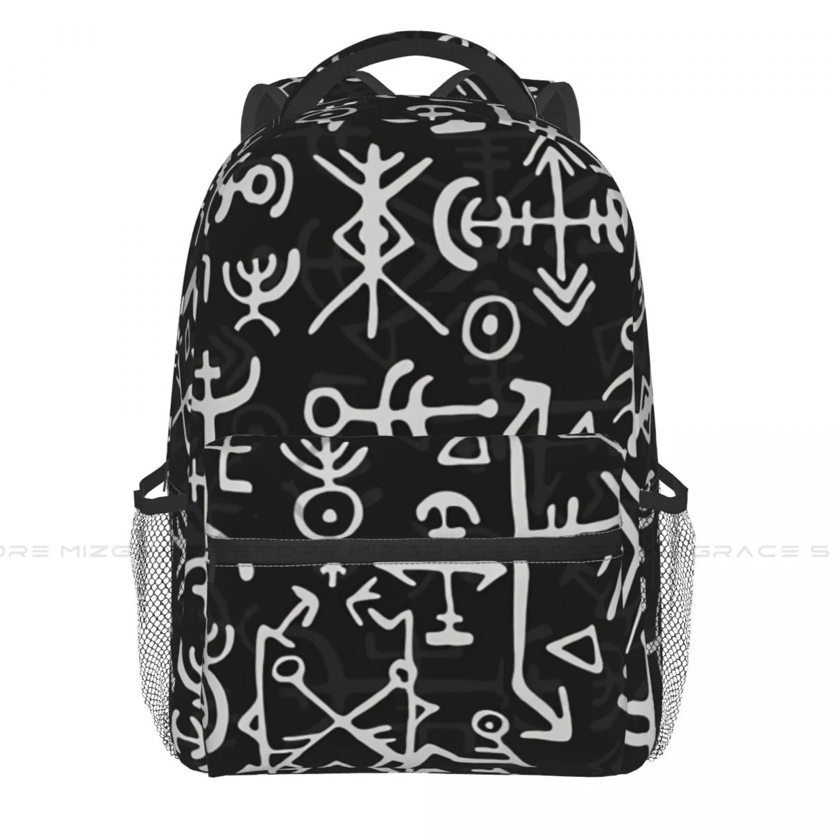 

Runic Symbols Pattern Backpack for Girls Boys Norse Mythology Viking Travel Rucksack Daypack for Teenage School Laptop