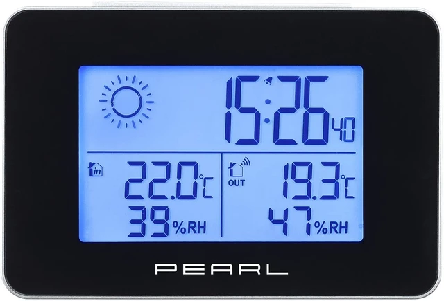 Thermomètre sans fil Pearl: station météo avec radio-réveil, capteur  thermique/hygromètre et capteur extérieur sans fil (horloge avec station  météo) - AliExpress