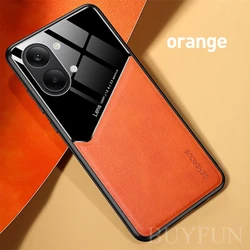 Car Magnetic Holder Leather Case - Soft Protective Shell Cover - Poco X8 Pro (Orange - 04)