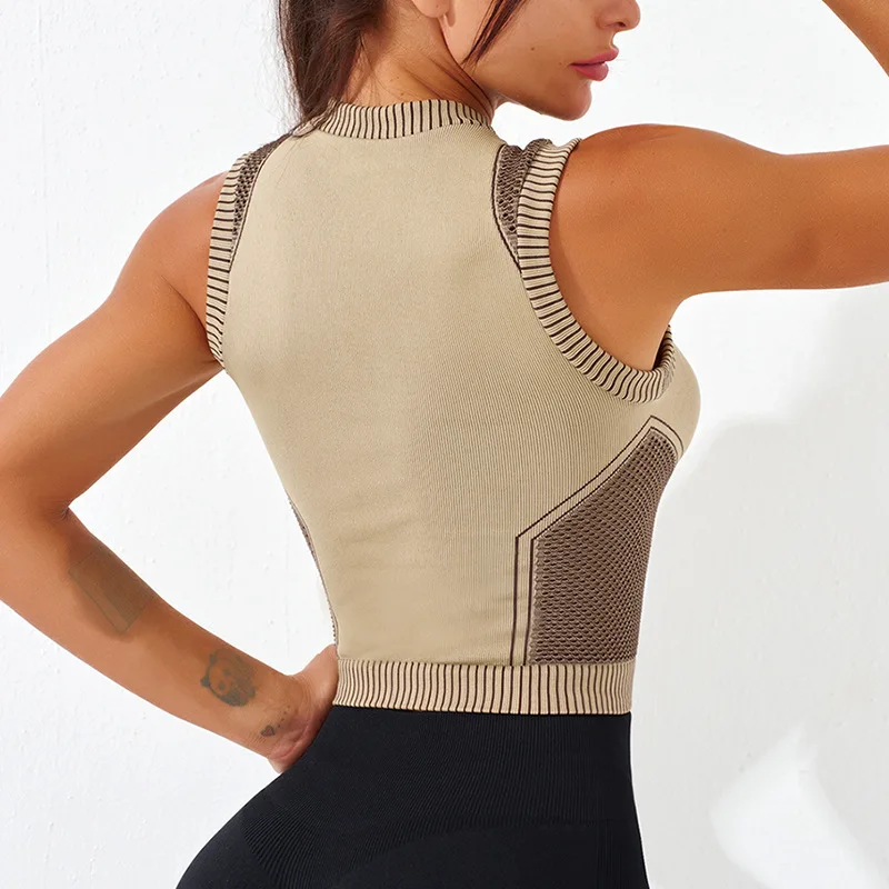 Shockproof Sports Crop Top Women Fitness Yoga Tank Tops Female Gym Vest Running Pilates Underwear Workout Bralette Active Wear