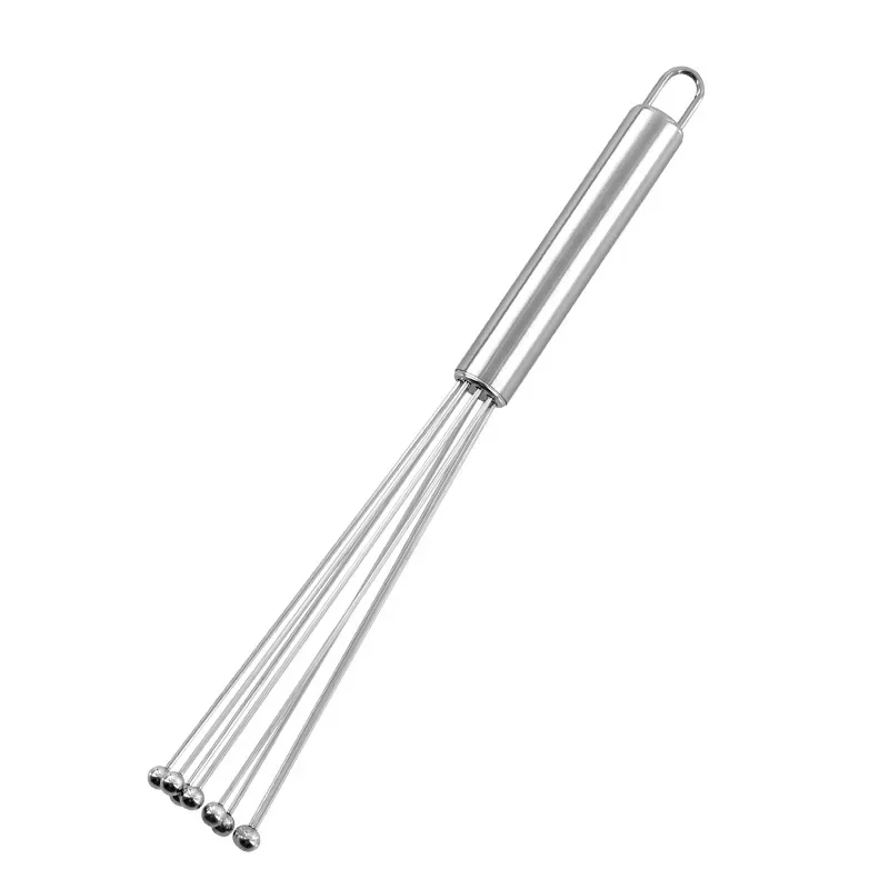 Ball Whisk Stainless Steel Wire Egg Whisk Kitchen Cooking Blending Whisking Beating Egg Mixer Baking Tool 1pcs