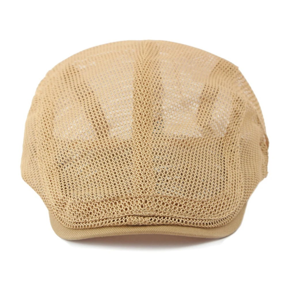 HT4379 Berets Men Women Breathable Mesh Sun Cap Spring Summer Adjustable Flat Cap Male Female Artist Painter Beret Hat beret hat woolen beret