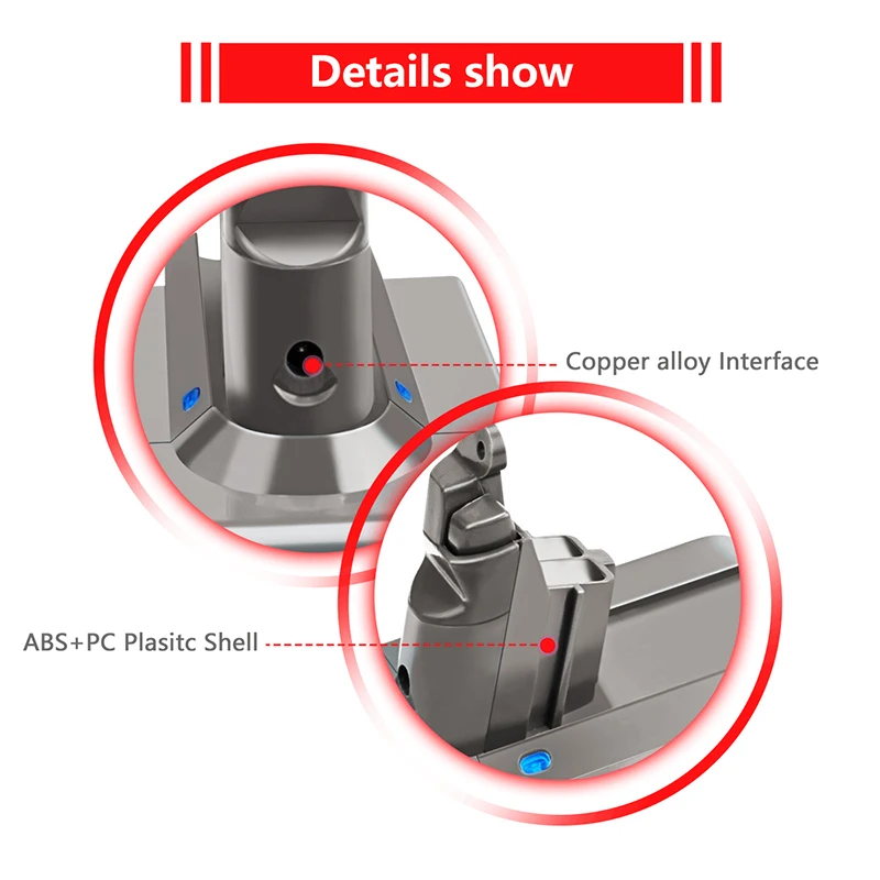 6000mAh 21.6V Li-ion Battery for Dyson V6 DC58 DC59 DC61 DC62 DC74 SV09  SV07 SV03 965874-02 Vacuum Cleaner Battery & 4.0Ah Z50