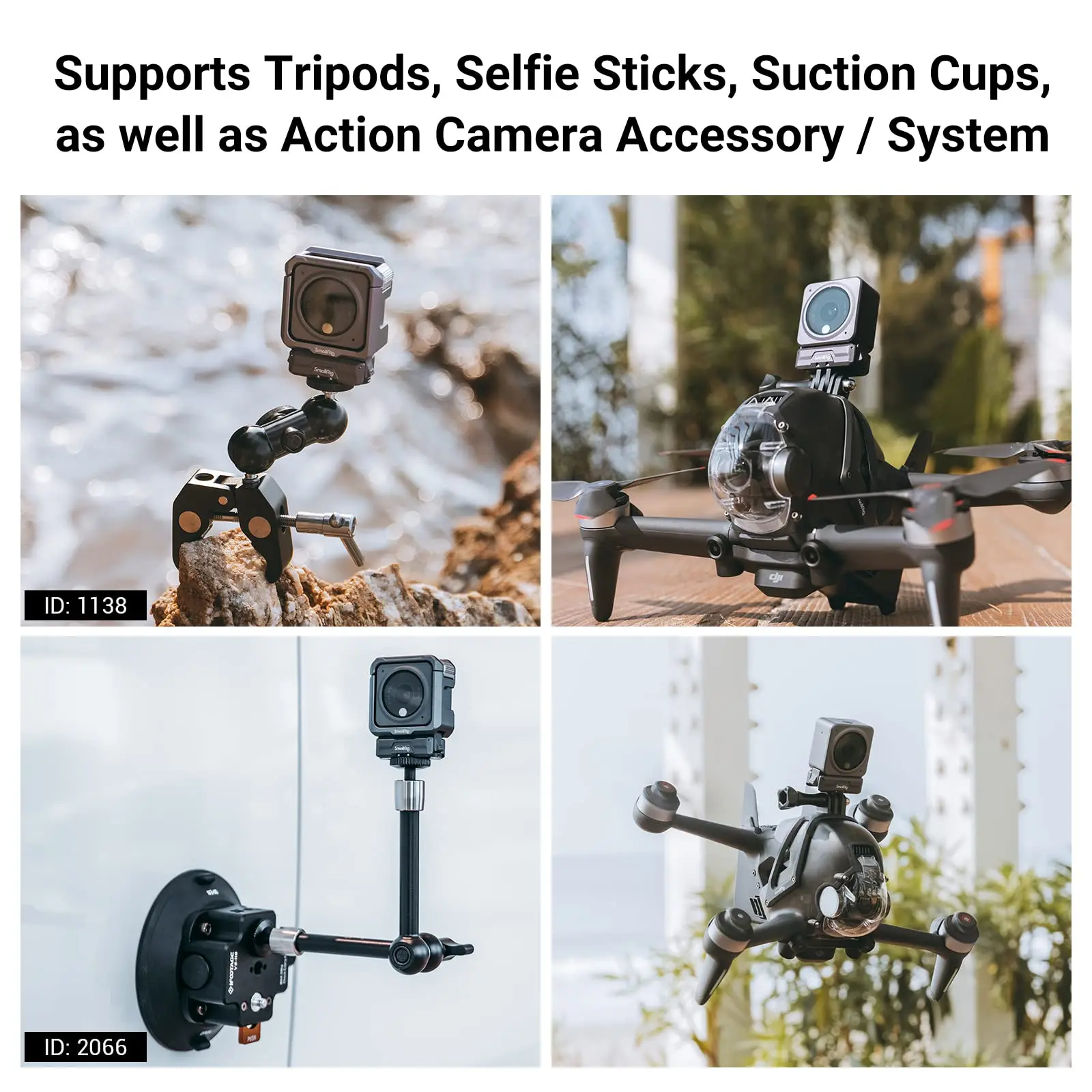 Magnetic Adapter Mount for DJI Osmo Action 4 /3 / 2 w Adapter Connection & 1/4”