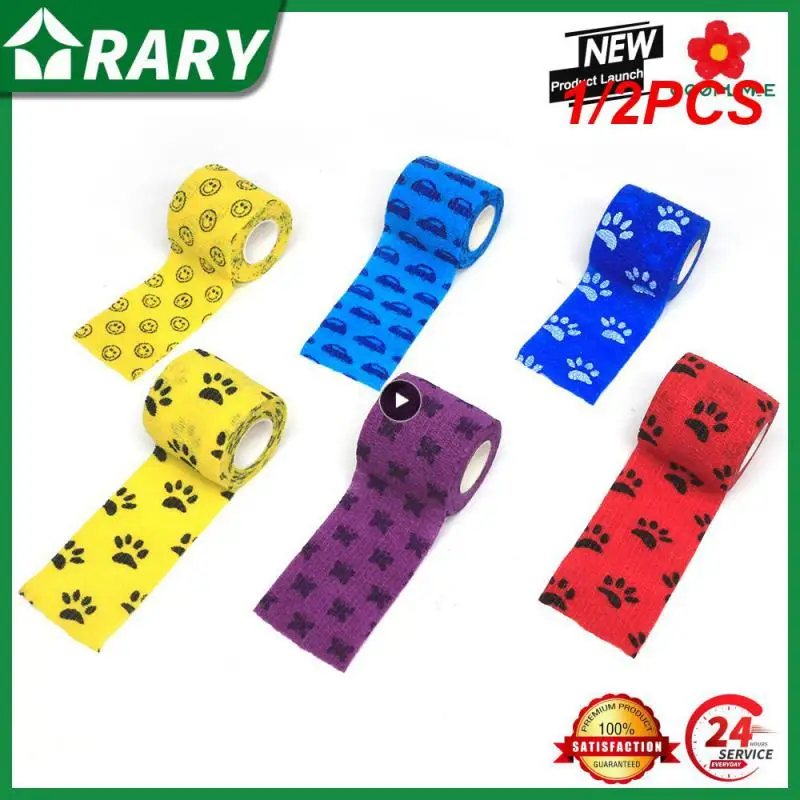 

1/2PCS Outdoor Cartoon Non-woven Self-adhesive Elastic Bandage 5CM X 4.5M Camouflage Waterproof Multi-functional Bandage For