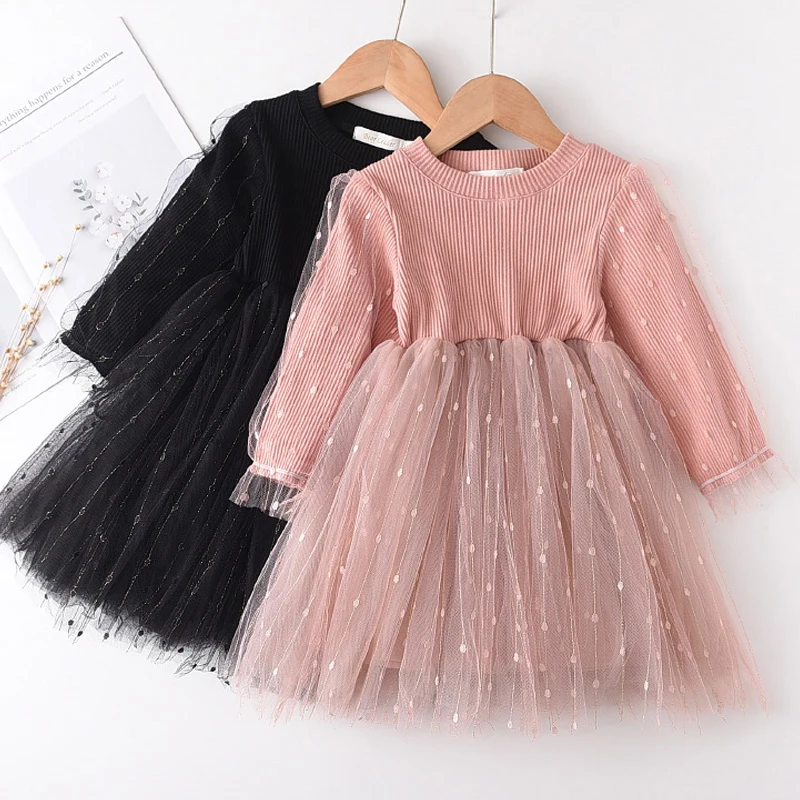 Bear Leader Lace Baby Girls Dress Long Sleeve Dresses Summer Weddings Kids Birthday Party Princess Dress Children Tulle Vestidos girls dress princess costume