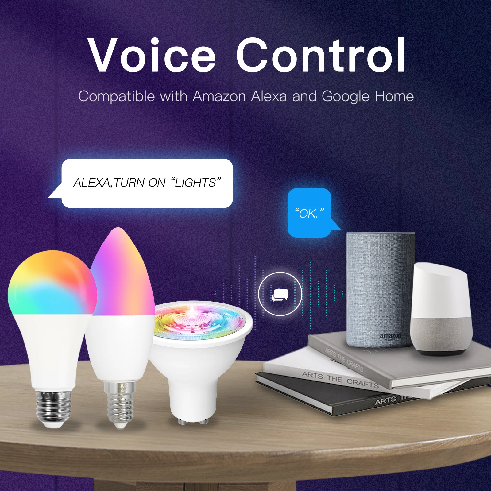 MOES WiFi LED Light Bulb GU10 E27 E14 Candle Lamp Smart RGB RCW 2700-6500K Dimmable Light Tuya Alexa Google Voice APP Control smart led light bulbs smart led lights