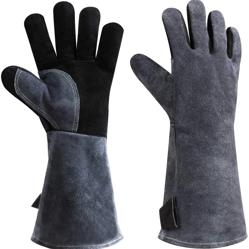 

932 Leather Welding Gloves Grill BBQ Glove for Tig Welder/Grilling/Barbecue/Oven/Fireplace/Wood Stove Long Sleeve Insulated