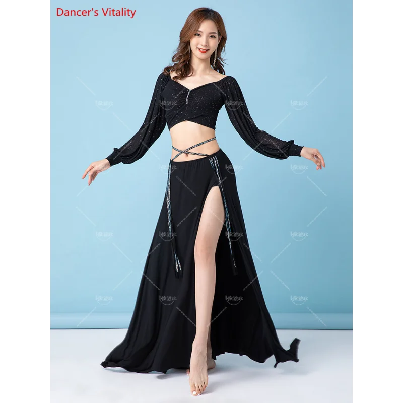 

Belly Dance Practice Clothes Winter 2021 New Oriental Dance Clothes Modal High-end Performance Clothes Long Skirt Suit Female
