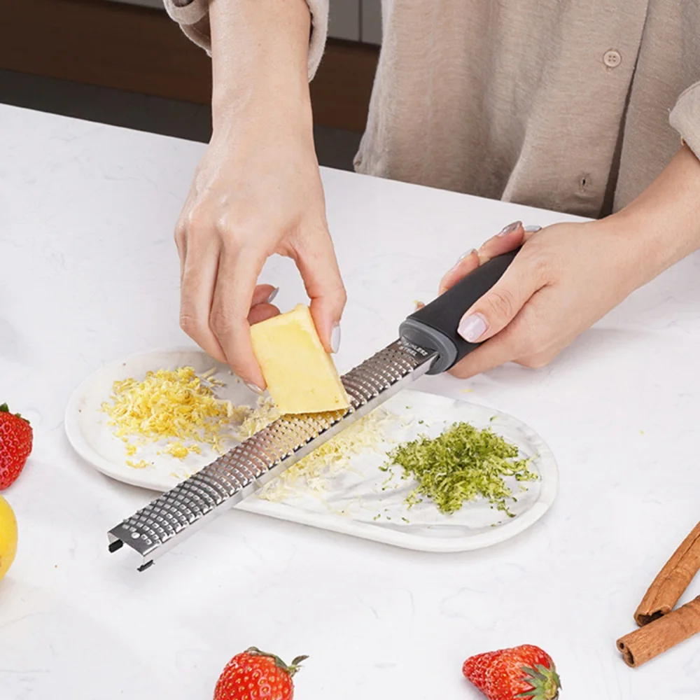 Lemon Zester Grater Cheese Grater Kitchen Grater 12 Inch Multifunctional Rectangle Stainless Steel Cheese Grater Tools Chocolate Lemon Zester Fruit Peeler Kitchen Gadgets