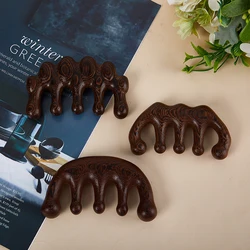 Meridian Massage Comb Five-Tooth Handleless Wooden Point Acupuncture Head Comb Wide-Tooth Sandalwood Comb Massage Head