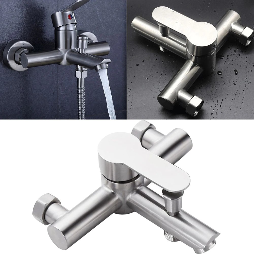 

Corrosion-resistant Bathroom Faucet Wall-mounted Sink Stainless Steel Stand With Hand Shower Hot And Cold Water