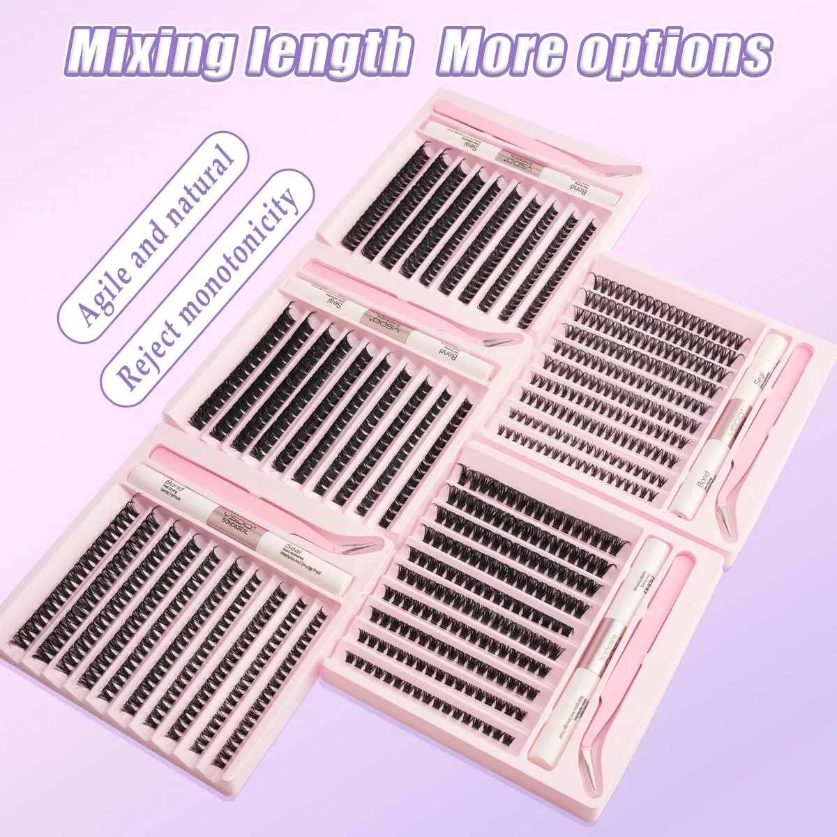 Individual Lash Extension Kit Black 120 200 Pcs