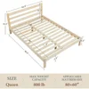 Bed Frame Solid Pine Wood Platform Bed with Paneled Headboard, Wicklow Style/Wooden Slats Support/Noise-Free 3