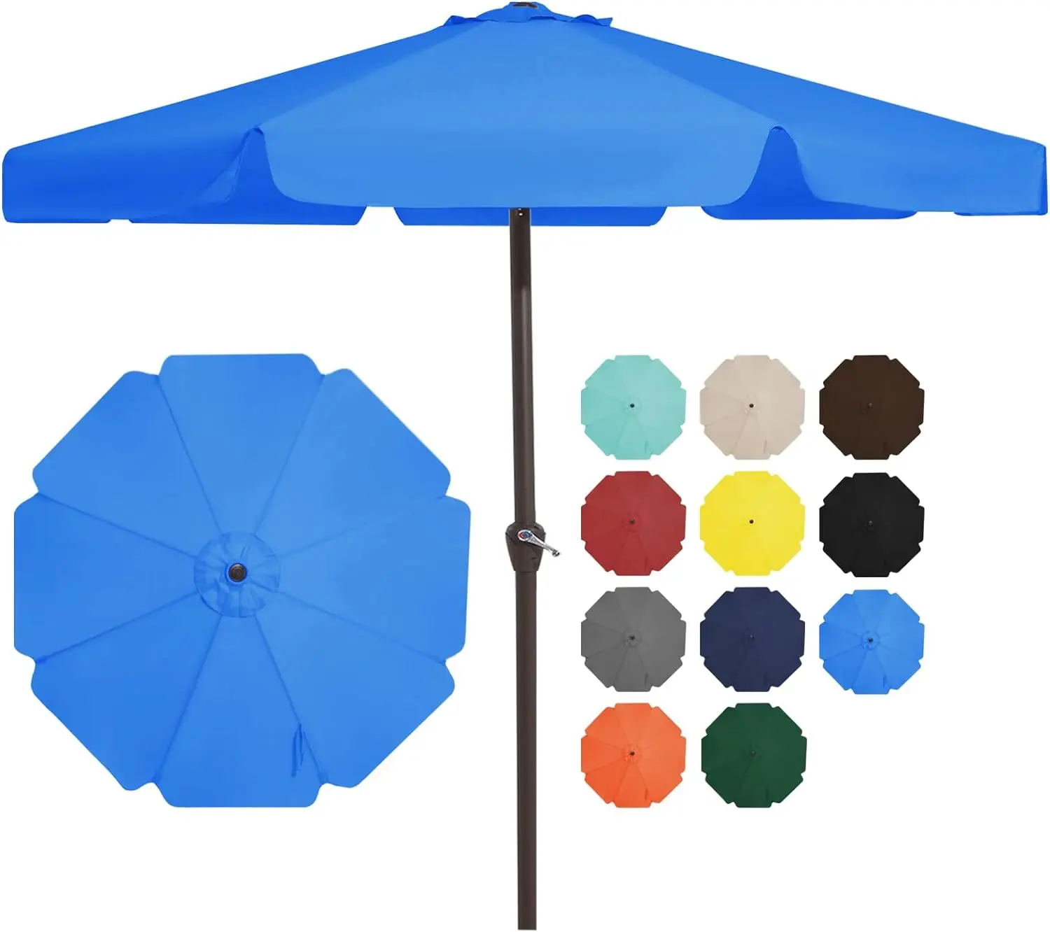

12FT Patio Umbrellas Outdoor Large Market Umbrella Pool w/Crank Lift System No Tilt 8 Sturdy Ribs UVProtectionWaterproofSunproof